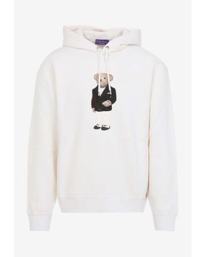 Ralph Lauren Bear Logo Hooded Sweatshirt - White