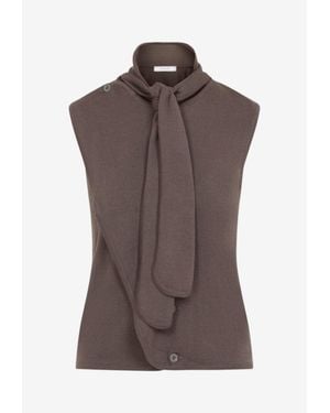 Lemaire Asymmetric Scarf Knit Top - Brown