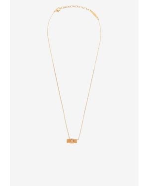 Ferragamo Bow Charm Necklace - White