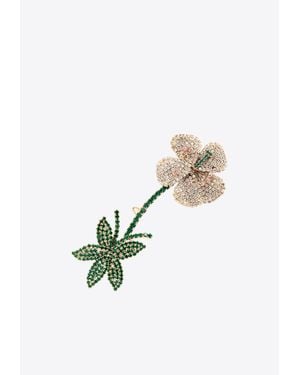Rosantica Botanica Flower Crystal-Embellished Brooch - White