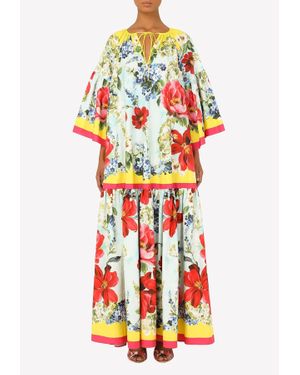 Dolce & Gabbana Garden-Print Poplin Kaftan - Multicolor