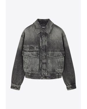 Versace Denim Blouson Jacket - Gray