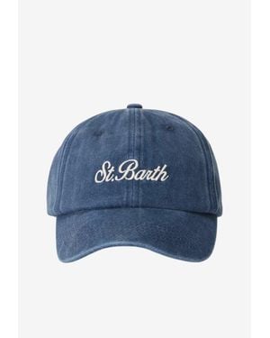 MC2 Saint Barth Davis Baseball Cap With Embroidered Logo - Blue