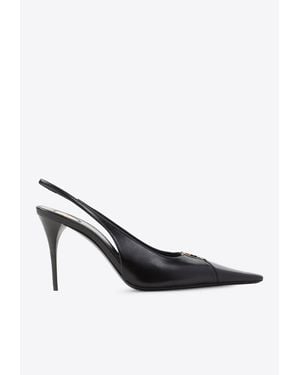 Saint Laurent Babylone 90 Slingback Pumps - White