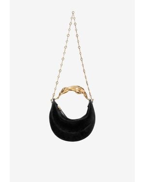 Chloé Small Chain Horse Velvet Handbag - White