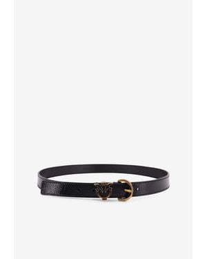 Pinko Love Birds Leather Belt - White