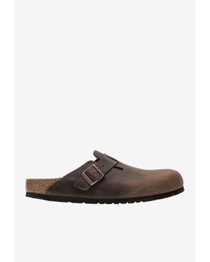 Birkenstock Boston Oiled Leather Clogs - Brown
