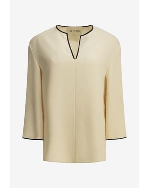 Valentino Cady Couture Blouse - Natural