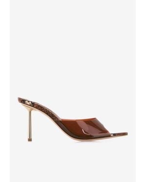 Le Silla Bella 80 Python-Print Mule Sandals - Brown
