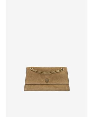Tory Burch Medium Kira Suede Shoulder Bag - Natural
