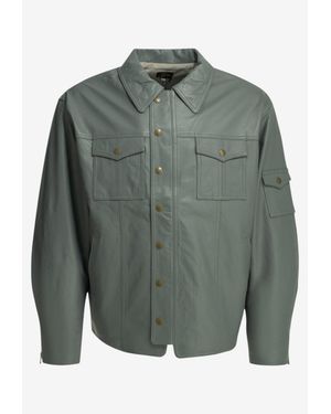 Needles Southern Boxy Leather Jacket - Green