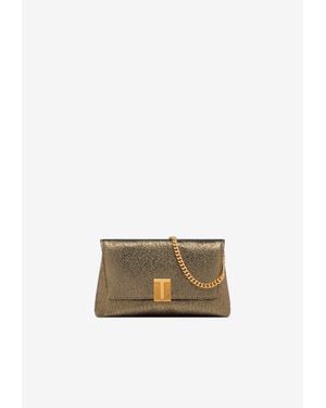 Tom Ford Mini Nobile Metallic Clutch Bag - Natural