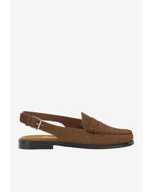 Sebago Dan Slingback Suede Flats - Brown