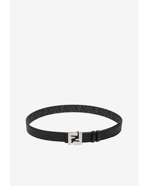 Fendi Reversible Ff Buckle Leather Belt - White