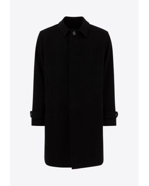 Lardini Single-Breasted Wool Coat - Black