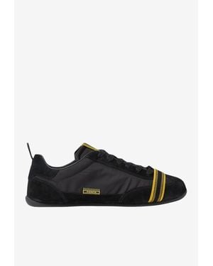 Fendi Wrap Nylon And Suede Sneakers - Black