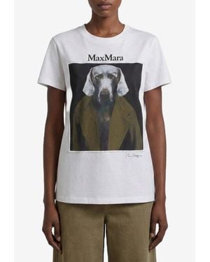 Max Mara Graphic Print T-Shirt - White
