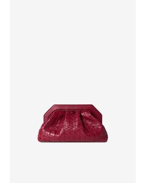 Serapian Secret Mosaico Leather Clutch Bag - Red