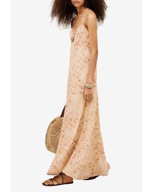 Ba&sh Natz Open Back Floral Maxi Dress - Natural