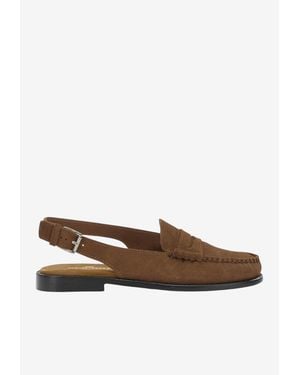 Sebago Dan Slingback Suede Flats - Brown