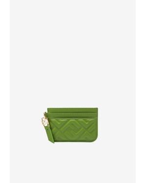 Fendi Baguette Embossed Leather Cardholder - Green