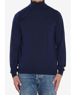 John Smedley Cherwell High-Neck Sweater - Blue