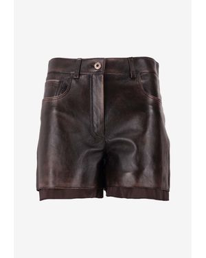 Miu Miu Vintage Leather Mini Shorts - Black