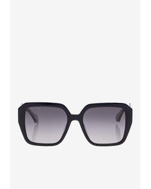 Etro Color Stripes Oversized Square Sunglasses - Black