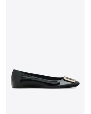 Roger Vivier Trompette Patent Leather Ballet Flats - White