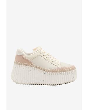 Chloé Nama Low-Top Platform Trainers - White