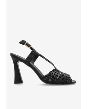 Etro 90 Woven Leather Slingback Sandals - Black