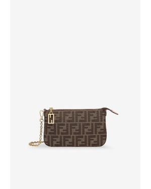 Fendi Ff Jacquard Baguette Crossbody Bag - White