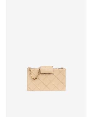 Tory Burch Mini Fleming Chain Clutch - White