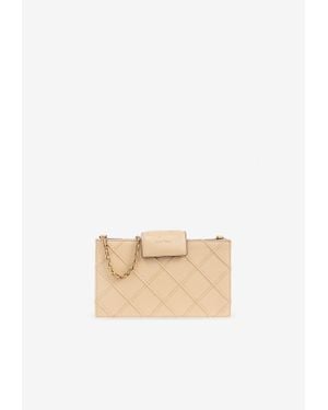 Tory Burch Mini Fleming Chain Clutch - White