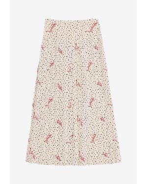 Valentino Plusdepois Bubble Print Crepe De Chine Maxi Skirt - Natural