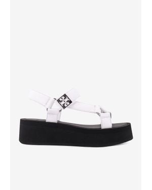 Tory Burch Mellow Leather Flatform Sandals - White