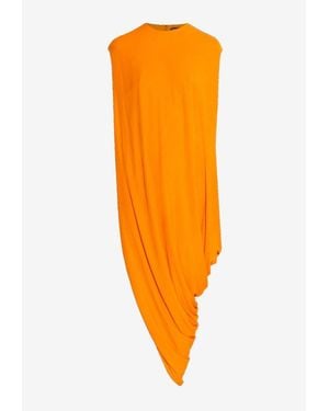 Tom Ford Asymmetrical Draped Crewneck Top - Orange