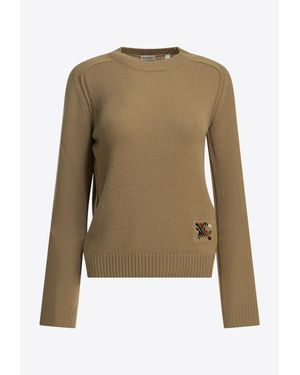Burberry Janelle Ekd Patch Knit Sweater - Green