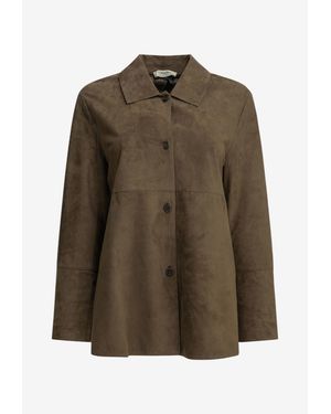 Max Mara Gocce Suede Leather Jacket - Brown