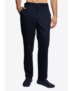 Etro Straight-Leg Wool-Blend Trousers - Blue