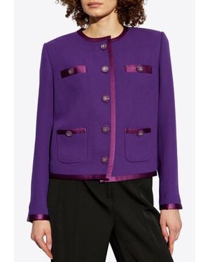 Dolce & Gabbana Single-Breasted Wool Blazer - Purple