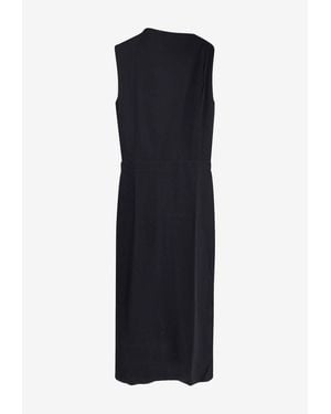 Soeur Gemma Draped Midi Dress - Blue