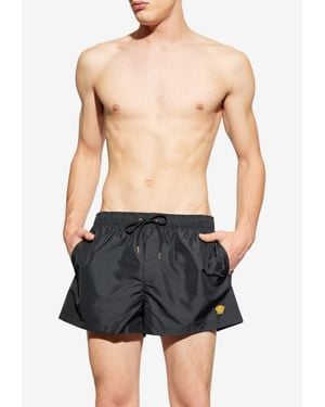 Versace Medusa Flap-Pocket Swim Shorts - Black