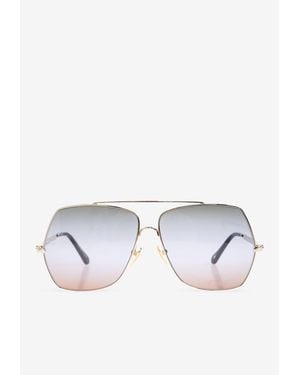Chloé Aly Geometric Ombre Sunglasses - White