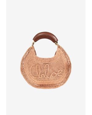 Chloé Summer Banana Woven Basket Bag - Pink