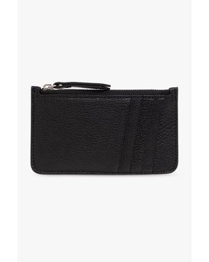 MM6 by Maison Margiela Four-Stitch Leather Cardholder - Black