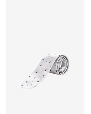 NICKY MILANO Patterned Silk Tie - White
