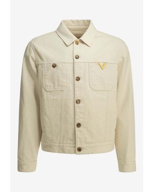 Valentino Genie Bull Reverse Denim Jacket - Natural