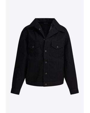 Balenciaga Standing Denim Jacket - Black