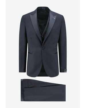 Tagliatore Peak Lapel Tuxedo Set - Blue